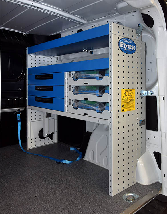 Parete destra Doblo con portavaligette e cassetti Syncro ultra Prato